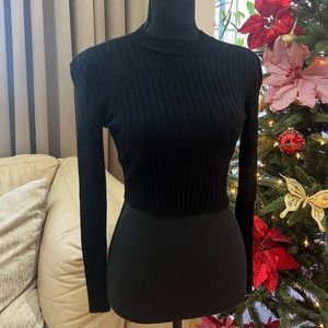 GARAGE Black Cropped Sweater Top
